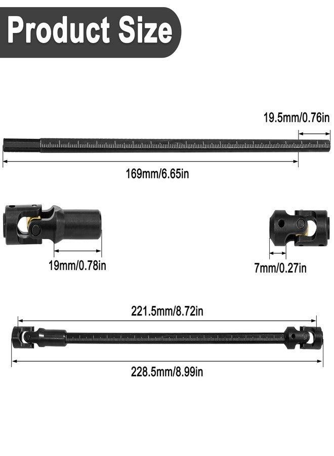 LRFHL 1/10 Crawler Driveshaft Stainless Steel SCX10 Drive Shaft for 1/10 RC Crawler LCG Rigs Sportys Scalers Capra SCX10 Pro 68-229mm, Black - Image 2
